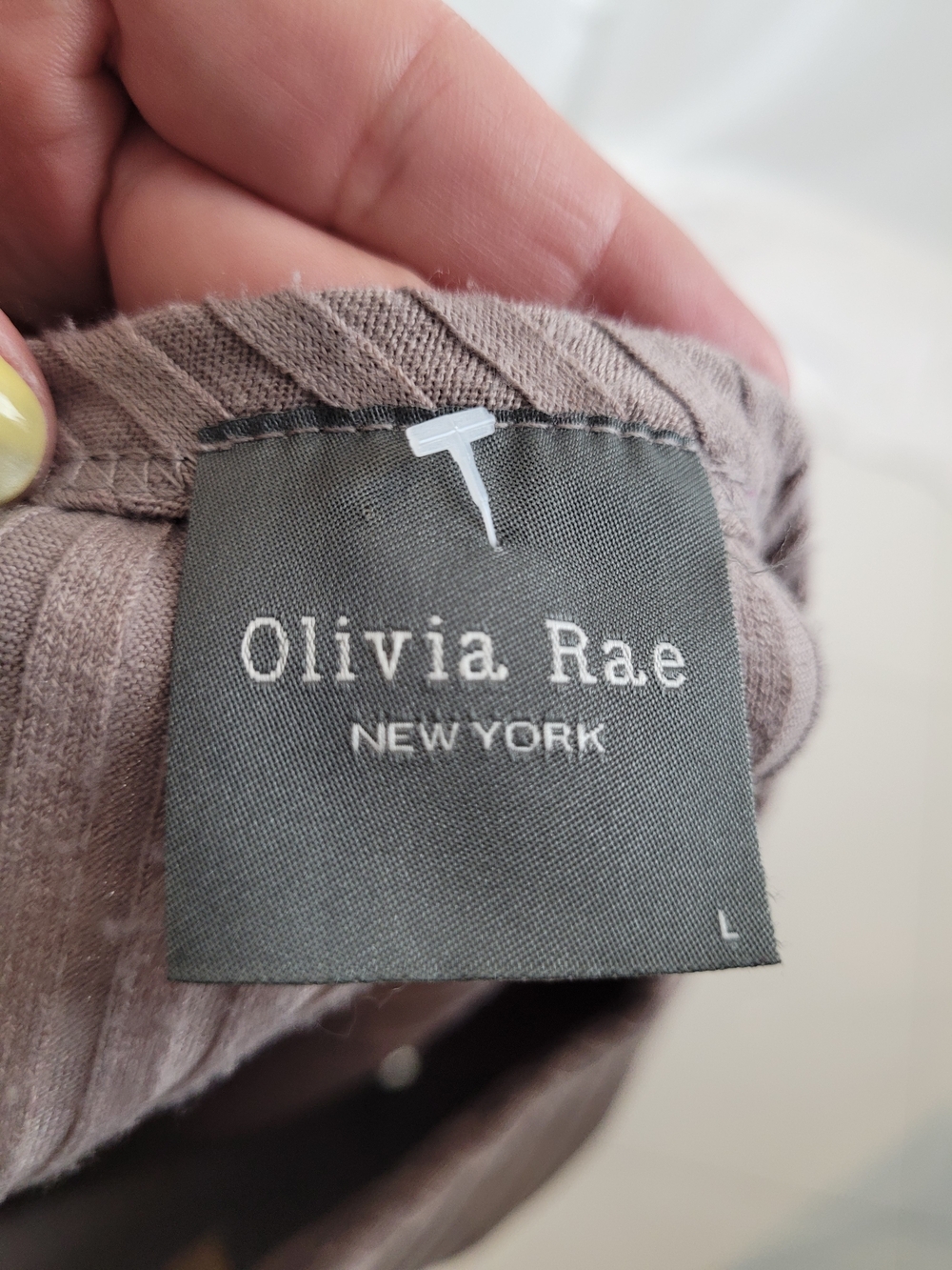 Olivia Rae Mauve Ribbed Long-Sleeve Tee - Picture 5 of 7